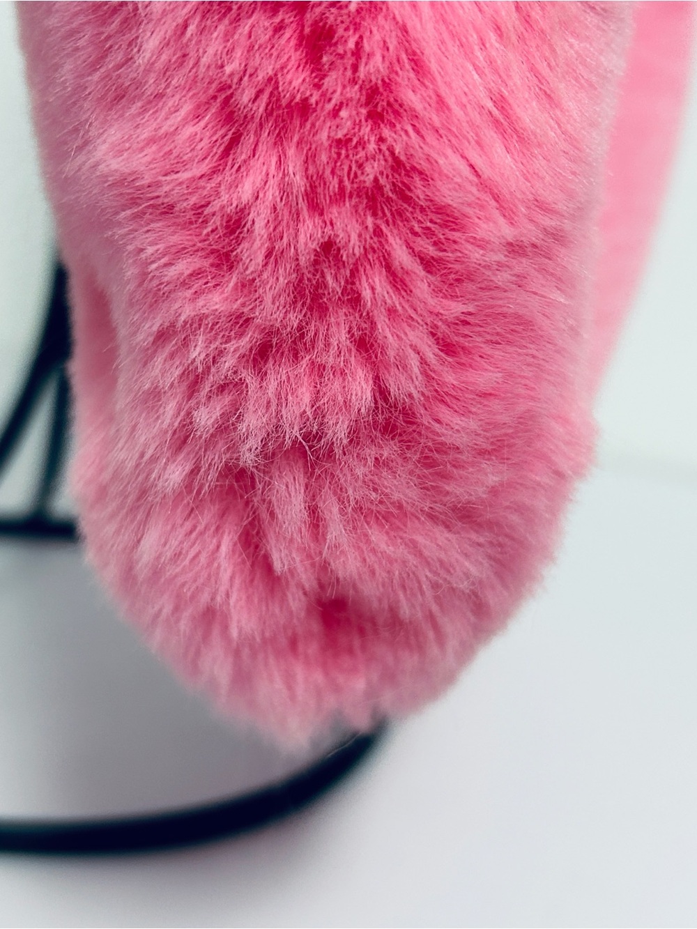 OKPTA Soft Pink Fluffy Faux Fur Double Handled Magnetic Closure Mini-Tote Bag - Picture 4 of 10